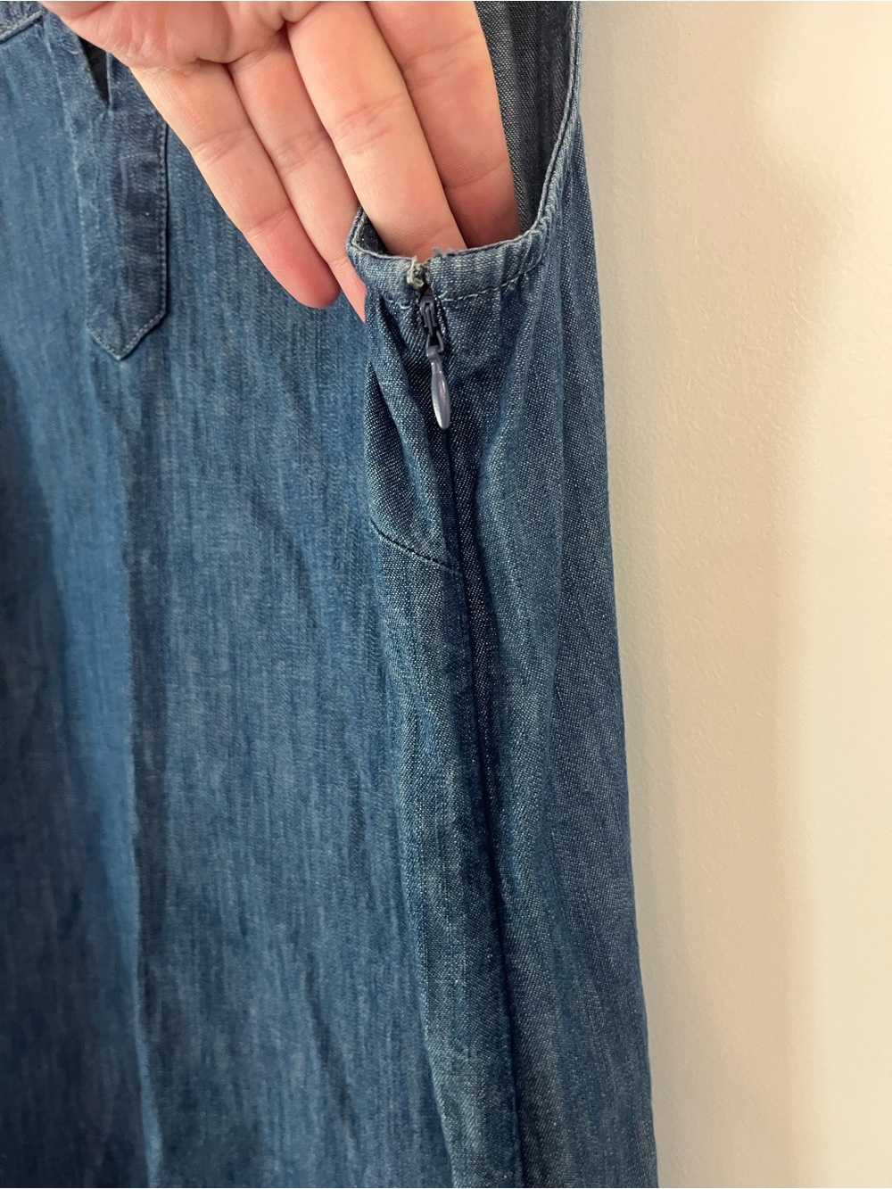 Talbots Denim Dress Sleeveless Classic 100% Cotton Knee Length Womens Size 10P - Picture 5 of 7